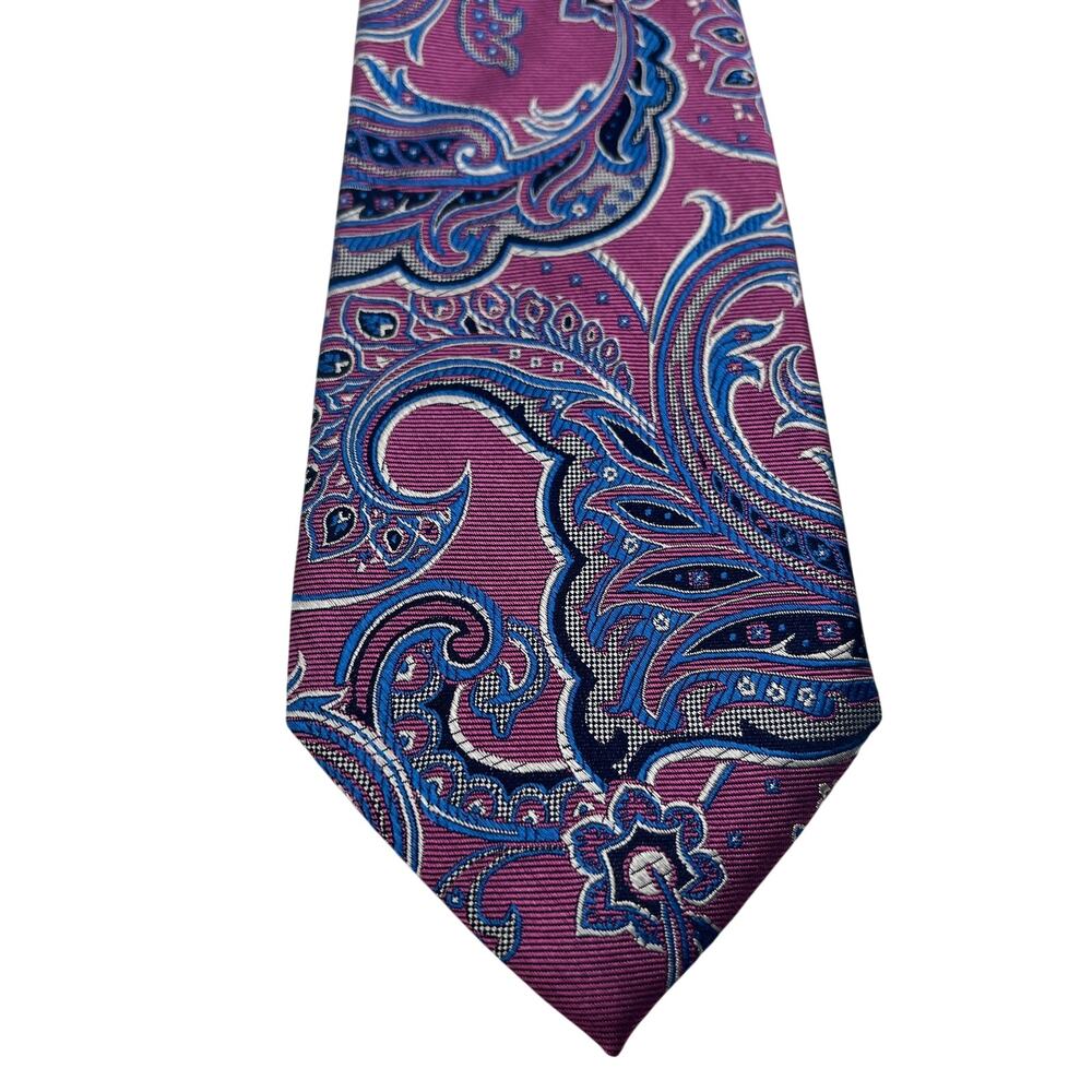 NWT $80 Ted Baker Silk Purple Blue Neck Tie Made in Italy